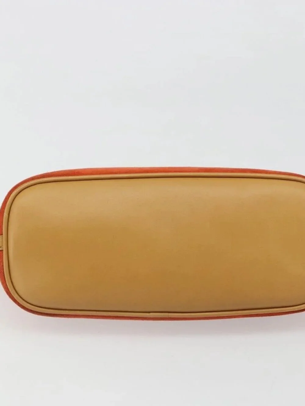 GUCCI Hand Bag Suede Orange Gold 039 1103 Auth BA13451